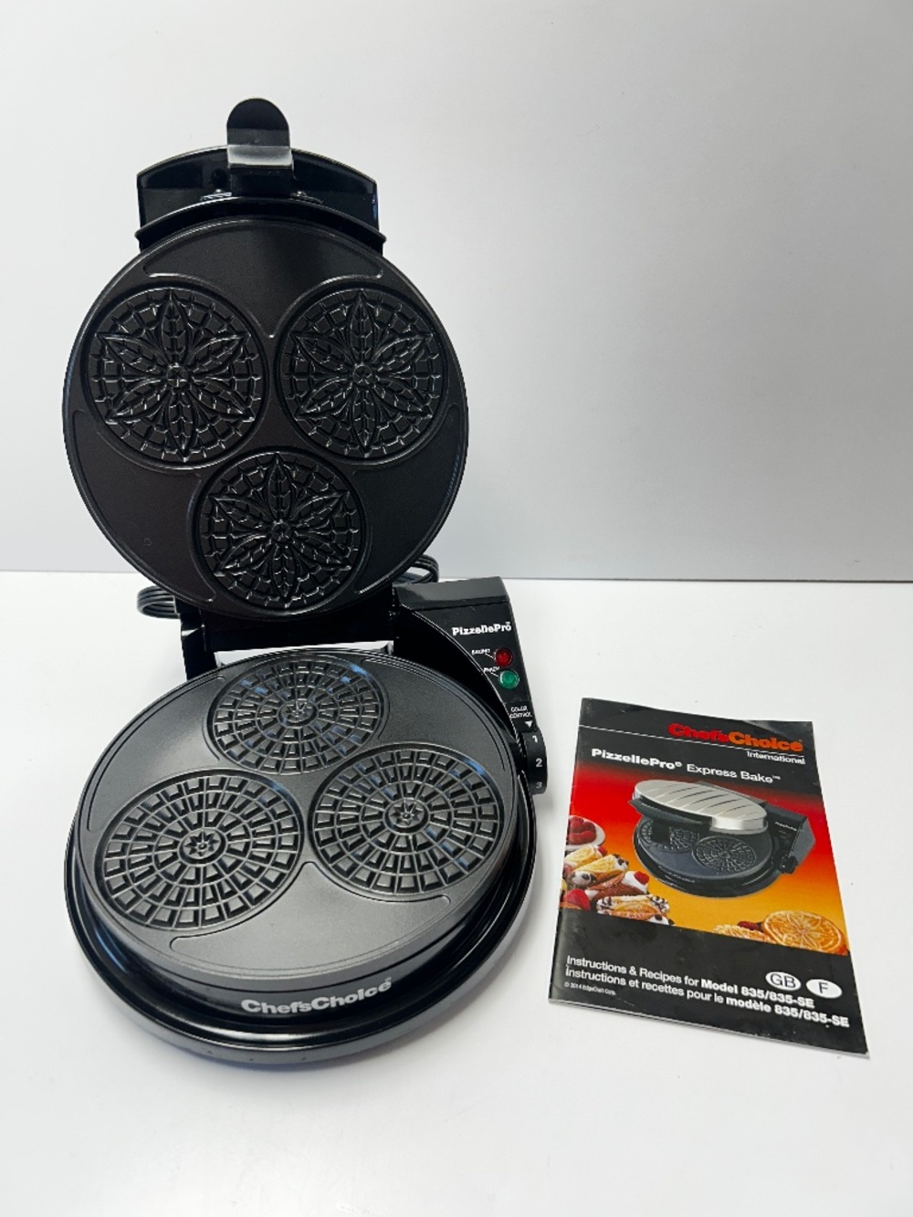 Chef's Choice Pizzelle Pro Express Bake Model 835 Instruction Manual/Recipes